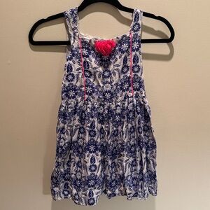 Shrinking Violet Blue and White Floral Kids Dress